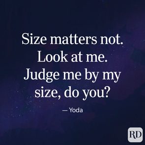 Quote from Yoda on a dark starry background, reading: 