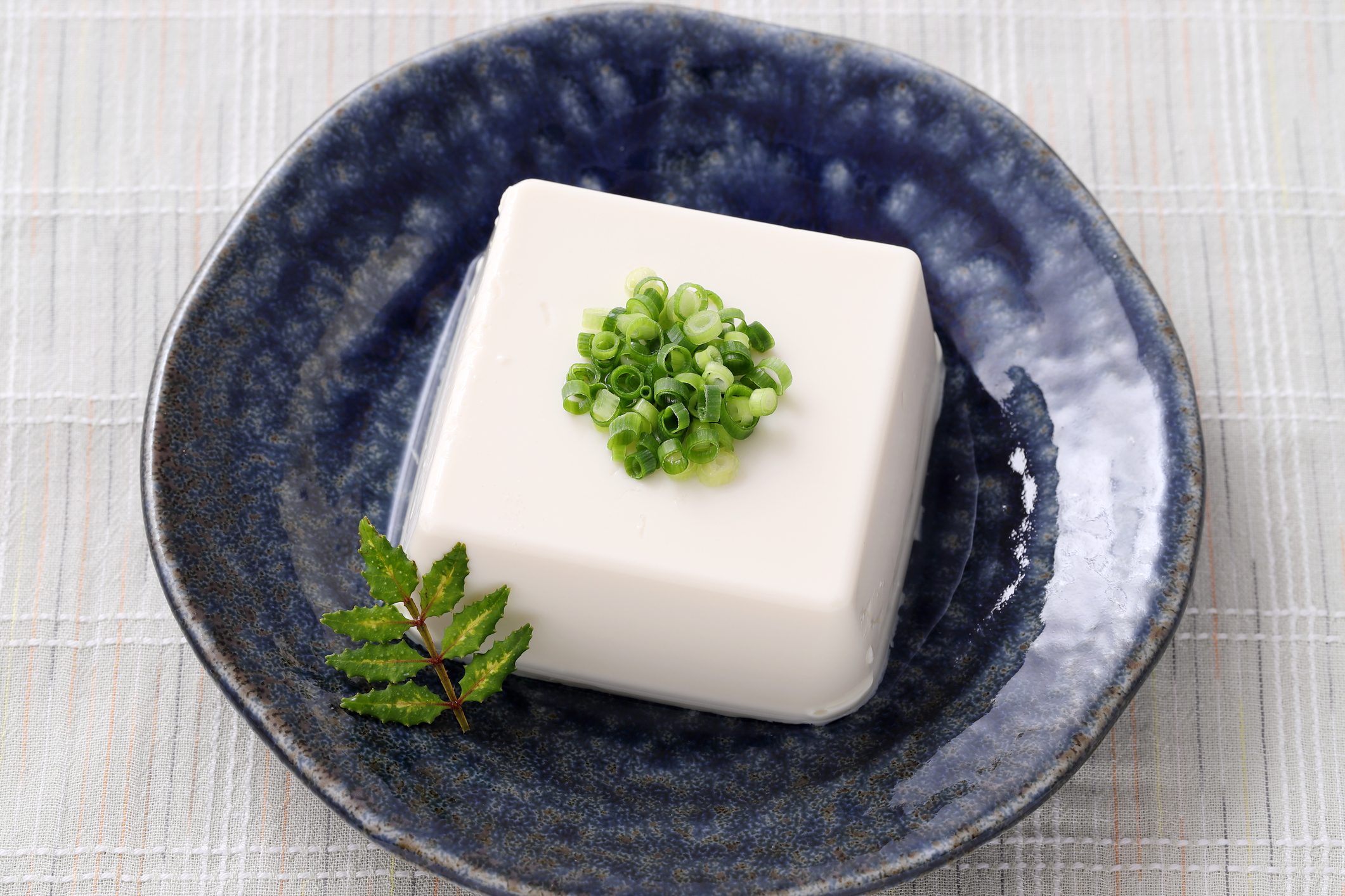 Japanese food, Japanese soft cold tofu in a bowl