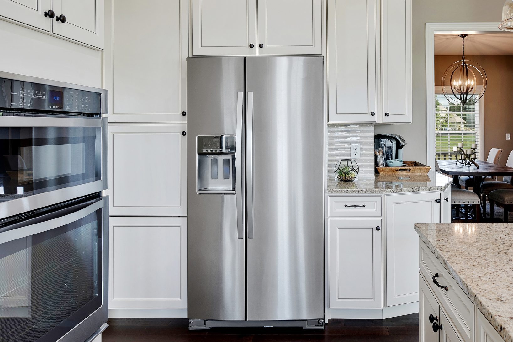 French door refrigerator in new kitchen