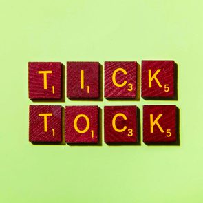 Red Scrabble tiles spell 