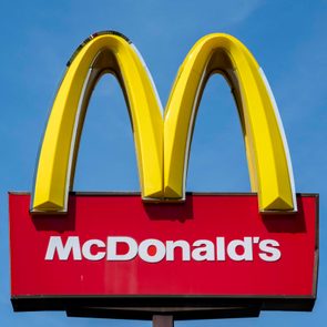 McDonald's sign on a blue sky