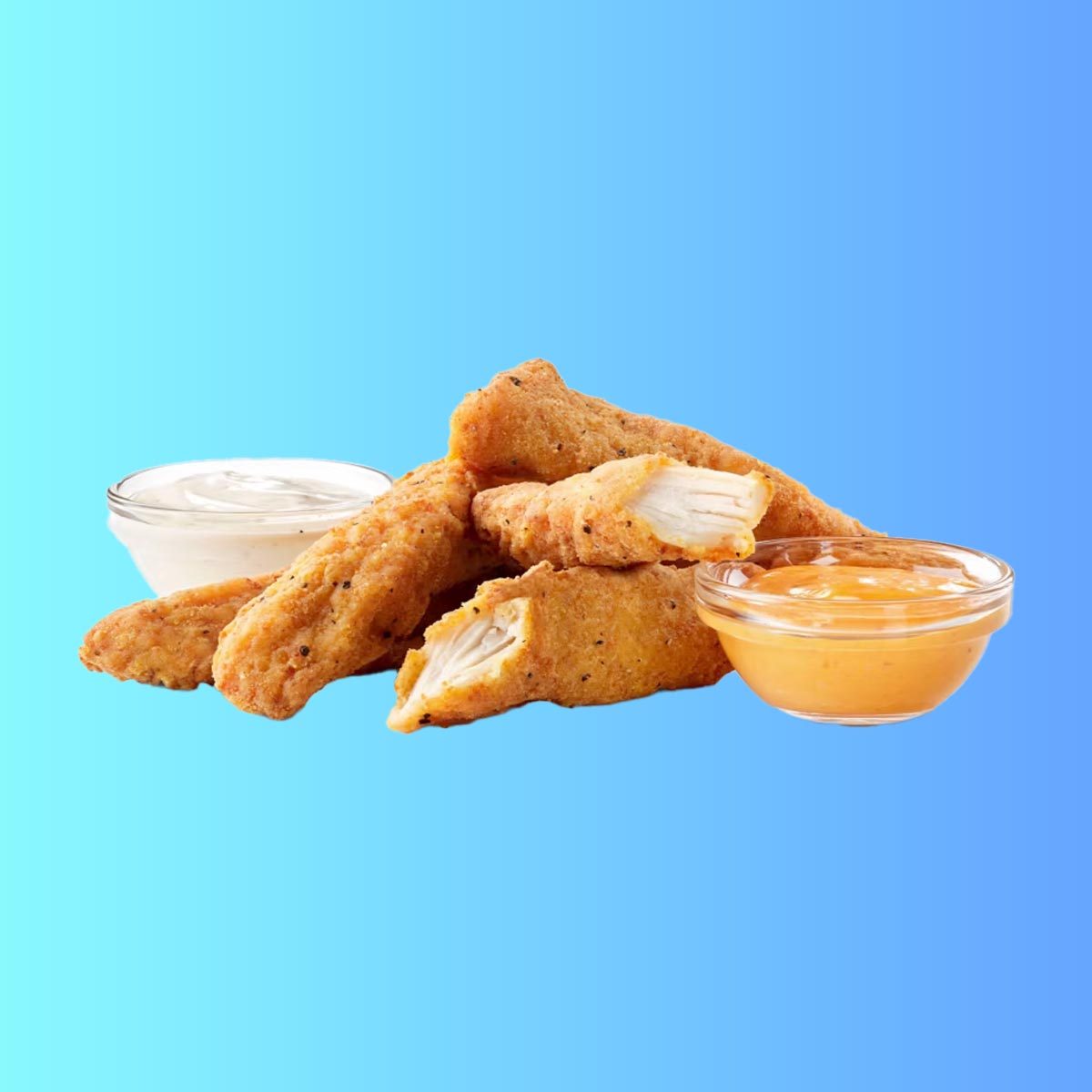 McCrispy Strips on blue gradient background