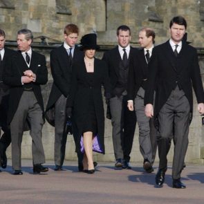 British Royal Family wearing black at a funeral