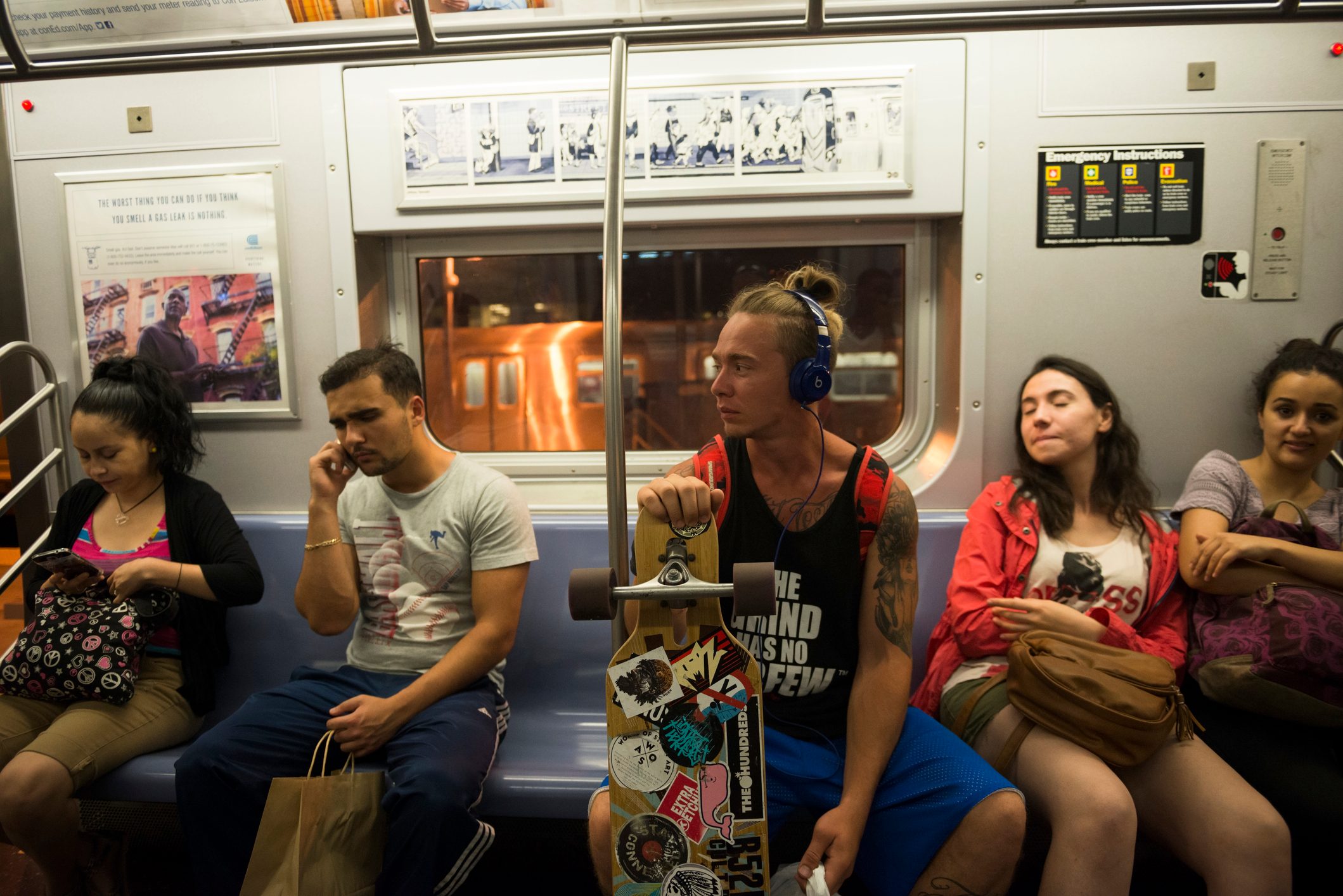 Passengers on New York City subway