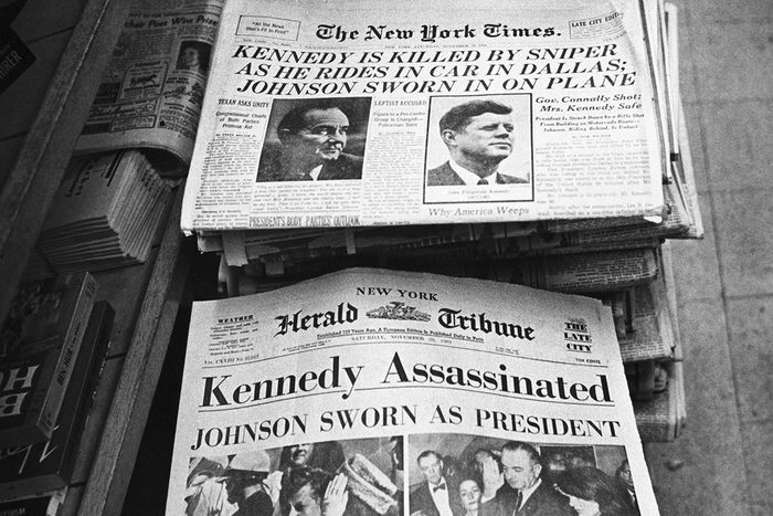 Kennedy Is Killed By Sniper As He Rides In Car In Dallas; Johnson Sworn In On Plane Gettyimages 514901450