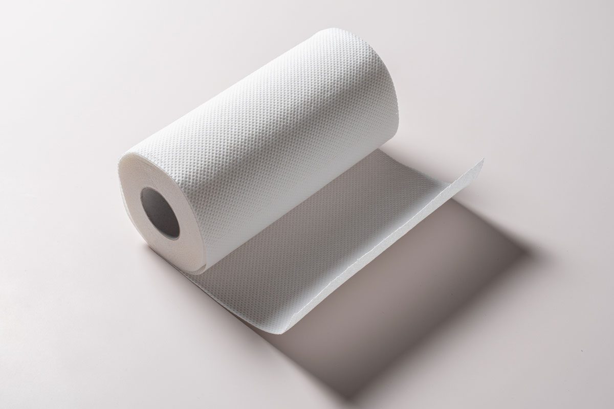 Opened White Paper Towel
