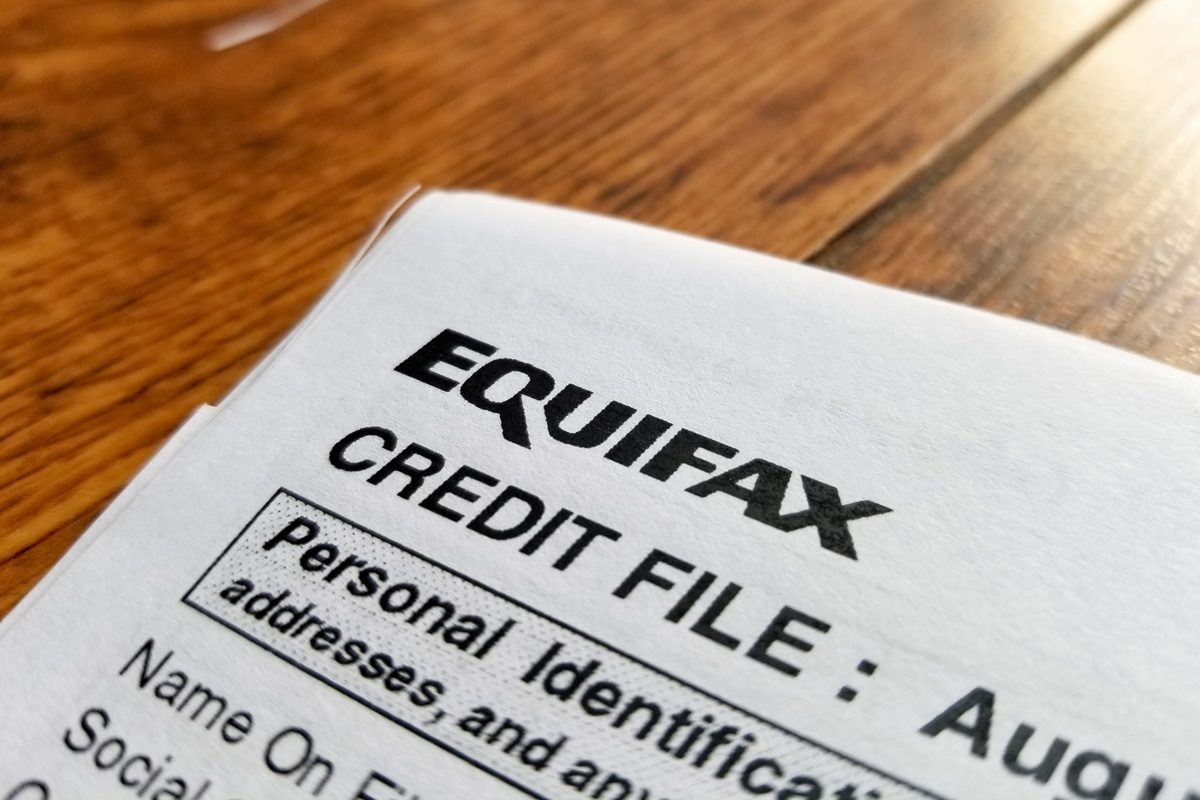 close up of credit report document