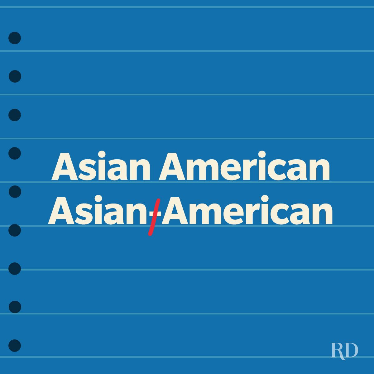 Crossed out hyphen in red color to indicate the right form of english grammar.