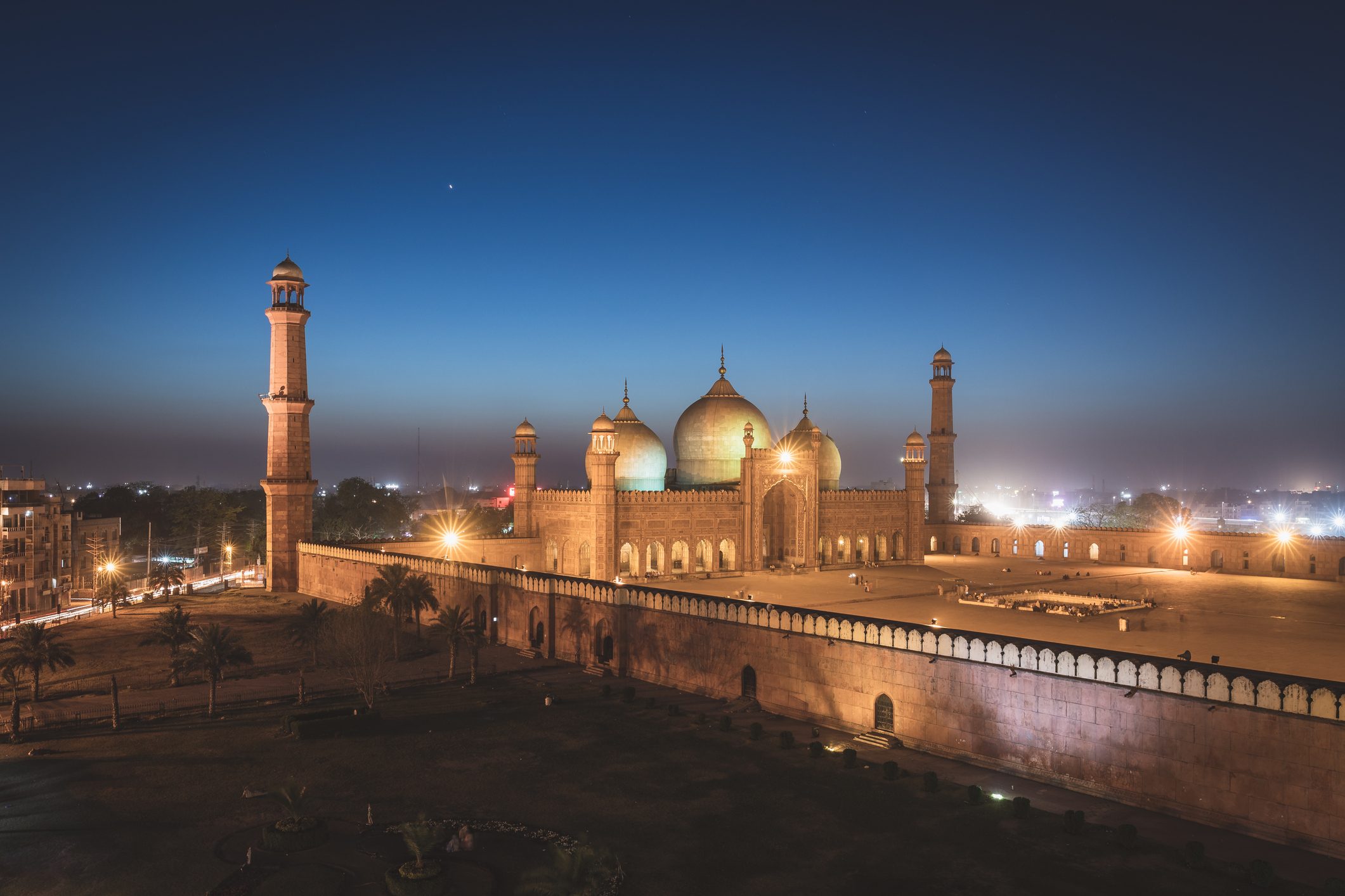 Badshahi Mosque at Twilight in Lahore, Pakistan