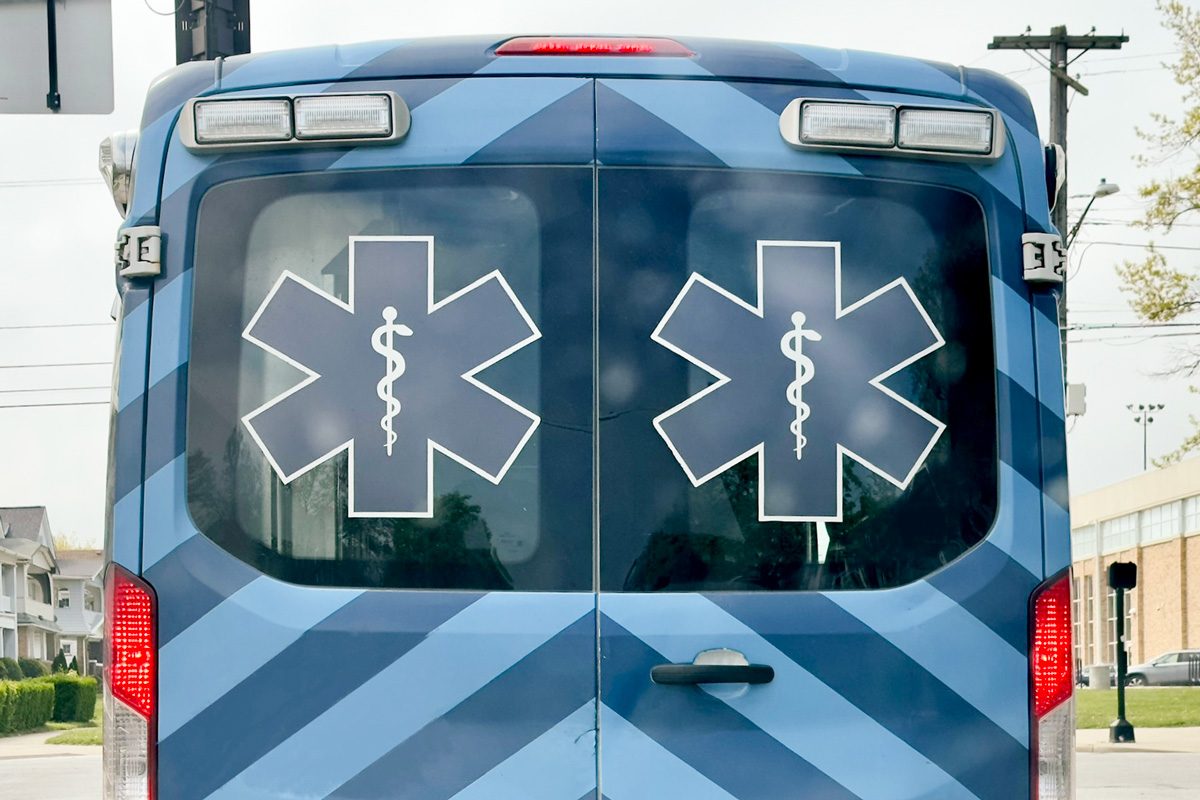 back of an ambulance