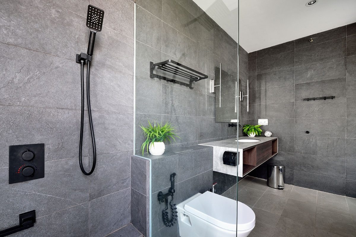 Shower in a luxury bathroom