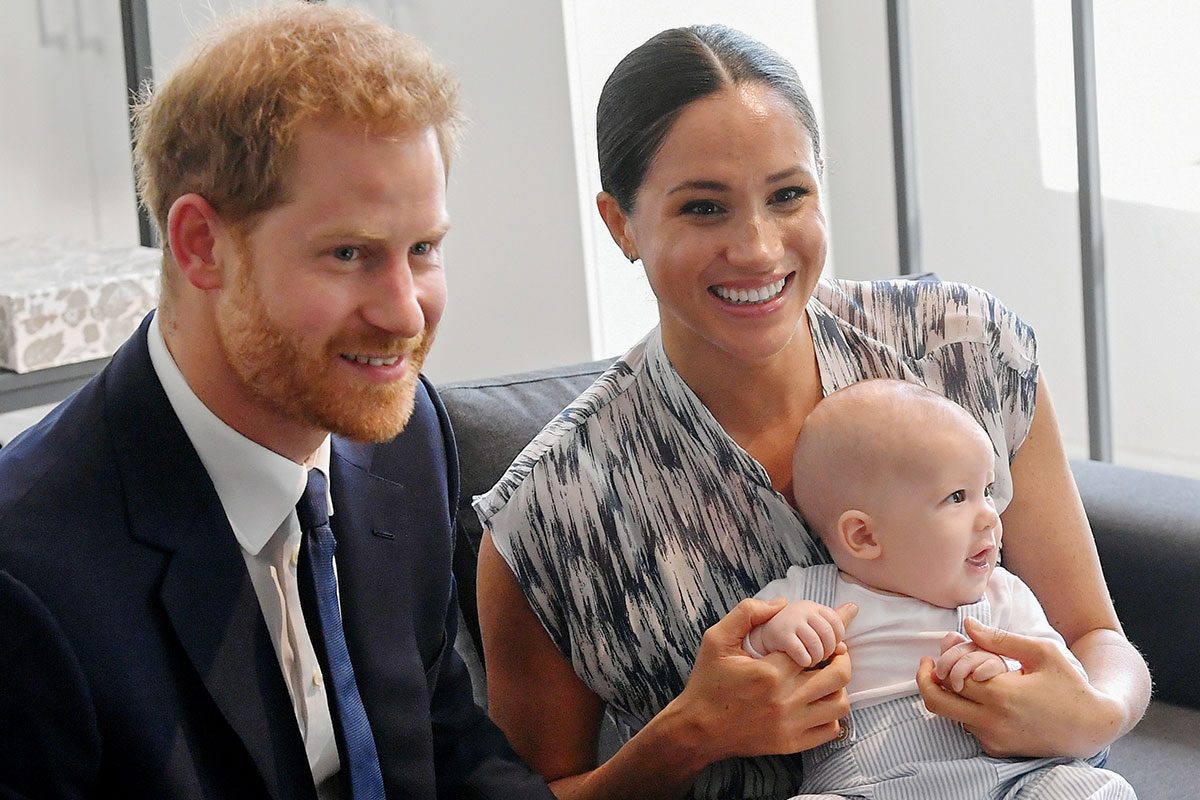 rince Harry, Duke of Sussex, Meghan, Duchess of Sussex and their baby son Archie Mountbatten-Windsor meet Archbishop Desmond Tutu and his daughter