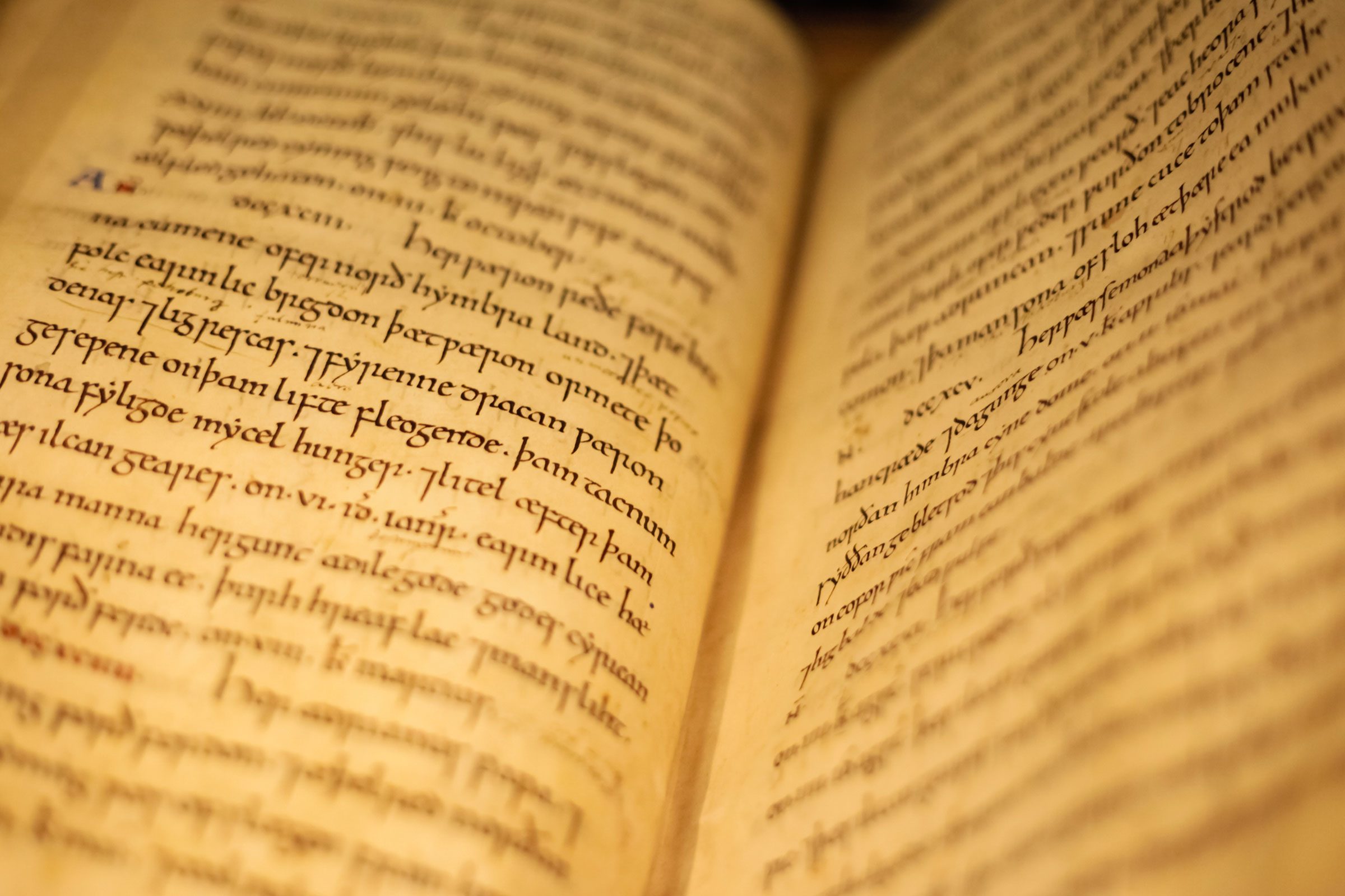 An old English manuscript from a British library.