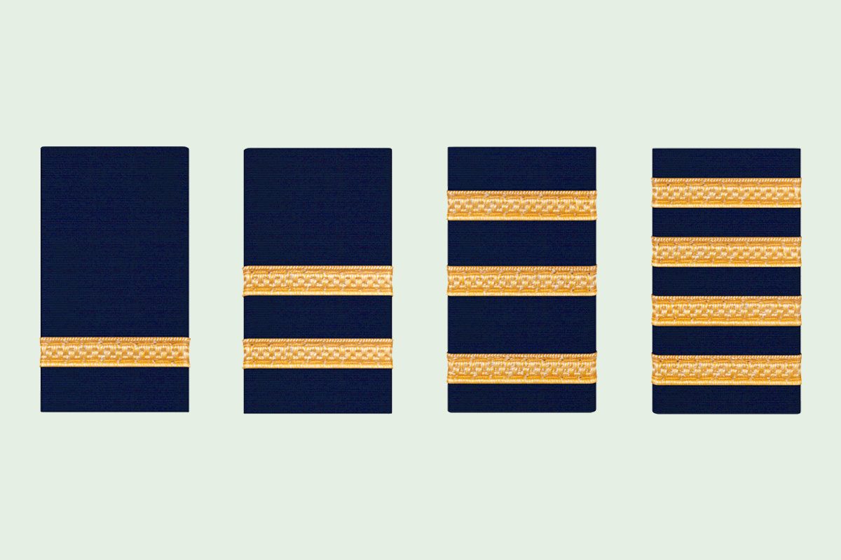 Pilot Golden Bars Epaulets from Student to Captain