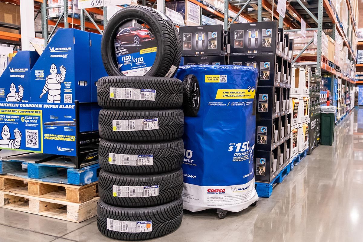 Michelin brand for sale inside a local Costco Discount store